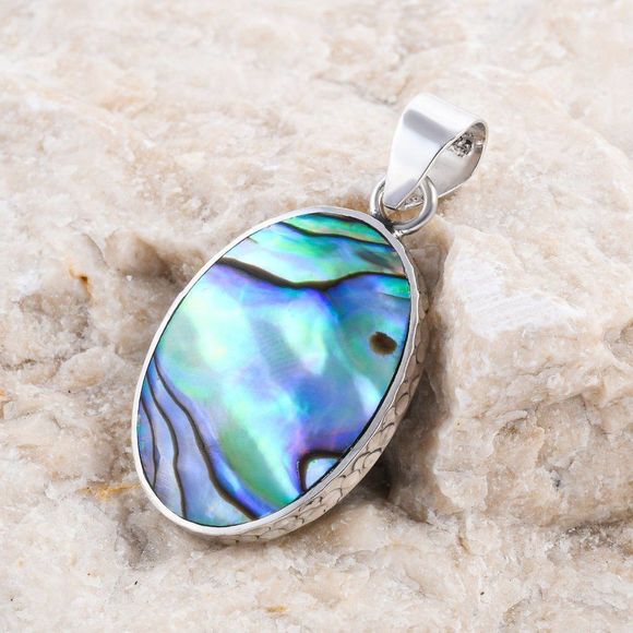 Abalone Shell Pendant in Sterling Silver - Picture 2 of 8
